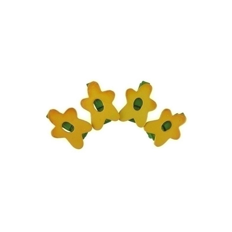 68006100-PINZAS SMART MADERA FLORES AMAR. PACK 4 precio por 1 unidades