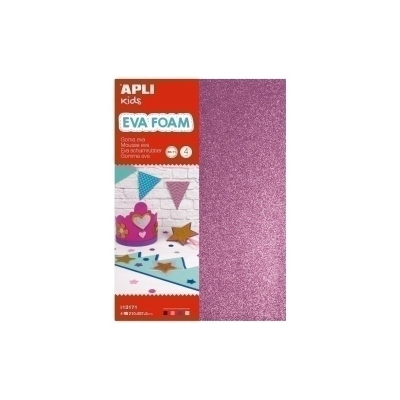 13171-GOMA EVA  APLI HOJA 20x30 PURPUR.4 hj precio por 1 unidades