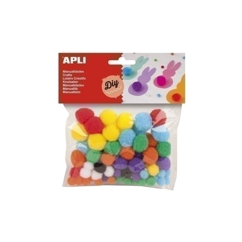 13061-POM POM APLI COLORES B/78 precio por 5 unidades