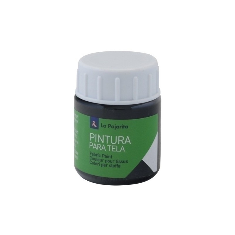 114171-PINTURA TELA PAJARITA 25 ml NEGRO T-02 precio por 6 unidades