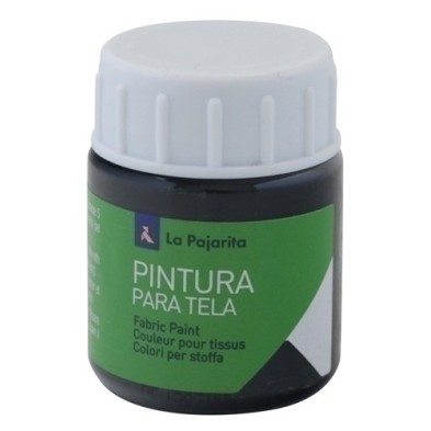 114171-PINTURA TELA PAJARITA 25 ml NEGRO T-02 precio por 6 unidades