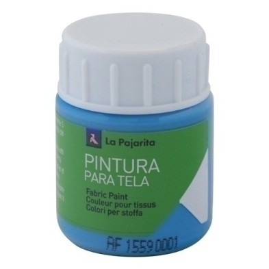 118071-PINTURA TELA PAJARITA 25 ml CYAN T-07 precio por 6 unidades