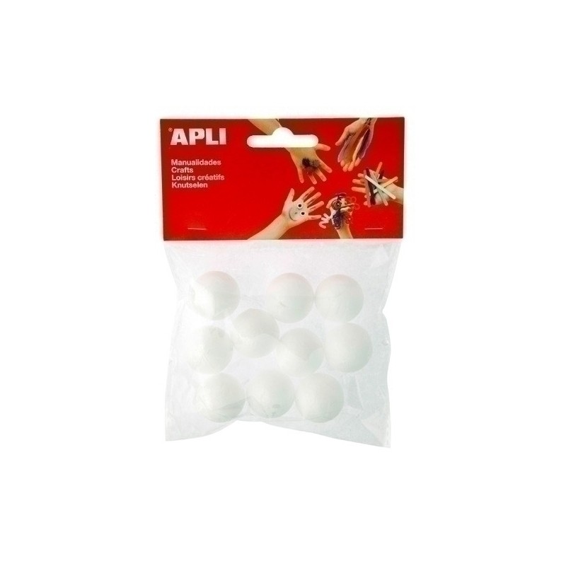 13278-BOLAS POLIESPAN APLI 25 mm. B/10 precio por 5 unidades