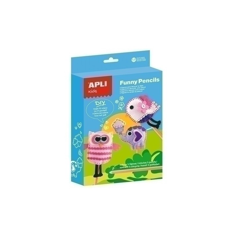 13813-KIT APLI KIDS FUNNY PENCILS FIELTRO precio por 1 unidades