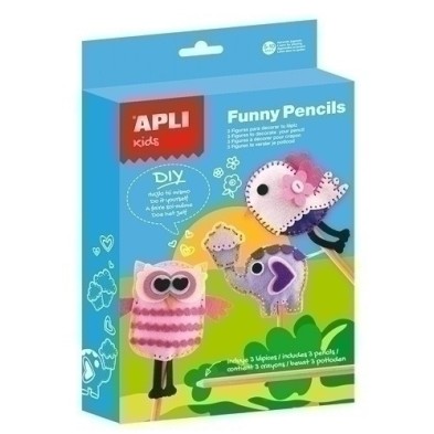 13813-KIT APLI KIDS FUNNY PENCILS FIELTRO precio por 1 unidades
