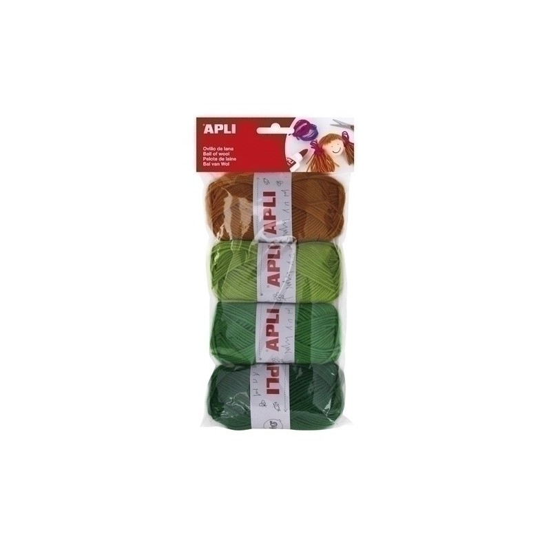 14090-OVILLOS LANA APLI 50 gr.TONOS VERDES P/4 precio por 1 unidades