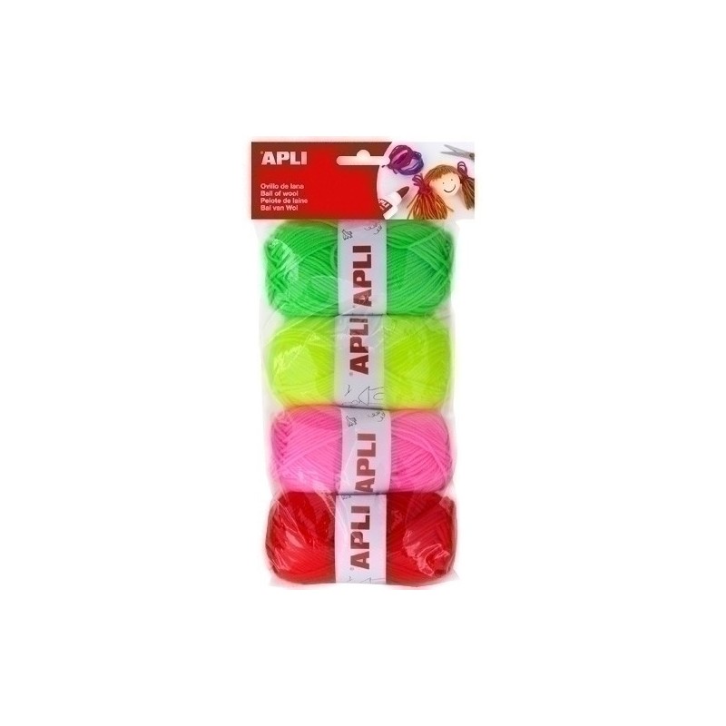 14093-OVILLOS LANA APLI 50 gr. TONOS FLUOR P/4 precio por 1 unidades