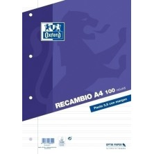 400173744-RECAMBIO OXF. A4 100h 4 TAL. PT.3.5 LILA precio por 25 unidades