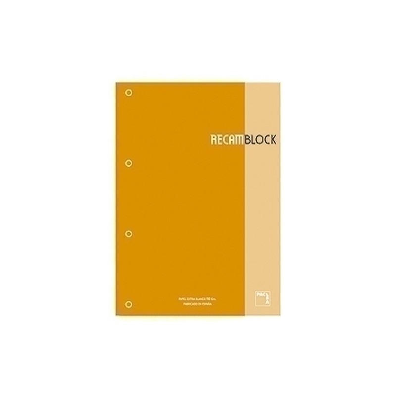 21163-RECAMBIO PACSA A4 80h 4 TAL. CD.5 NARANJ precio por 5 unidades