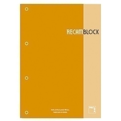 21163-RECAMBIO PACSA A4 80h 4 TAL. CD.5 NARANJ precio por 5 unidades