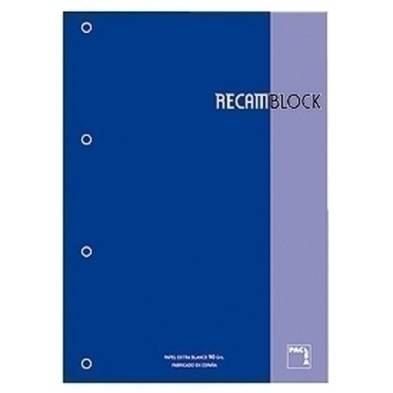 21161-RECAMBIO PACSA A4 80h 4 TAL. CD.5 AZUL precio por 5 unidades