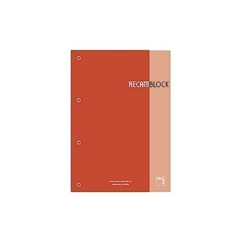 21157-RECAMBIO PACSA A4 80h 4 TAL. CD.5 ROJO precio por 5 unidades