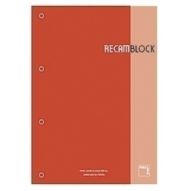 21157-RECAMBIO PACSA A4 80h 4 TAL. CD.5 ROJO precio por 5 unidades