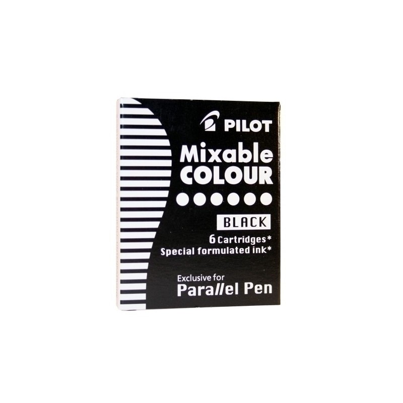 IC-P3-S6-B-RECAMBIO PILOT PLUMA PARALLEL NEGRA C/6 precio por 1 unidades