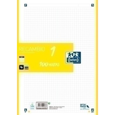400106621-RECAMBIO OXF. A4 100h 4 TAL. CD.5 LIMA precio por 1 unidades