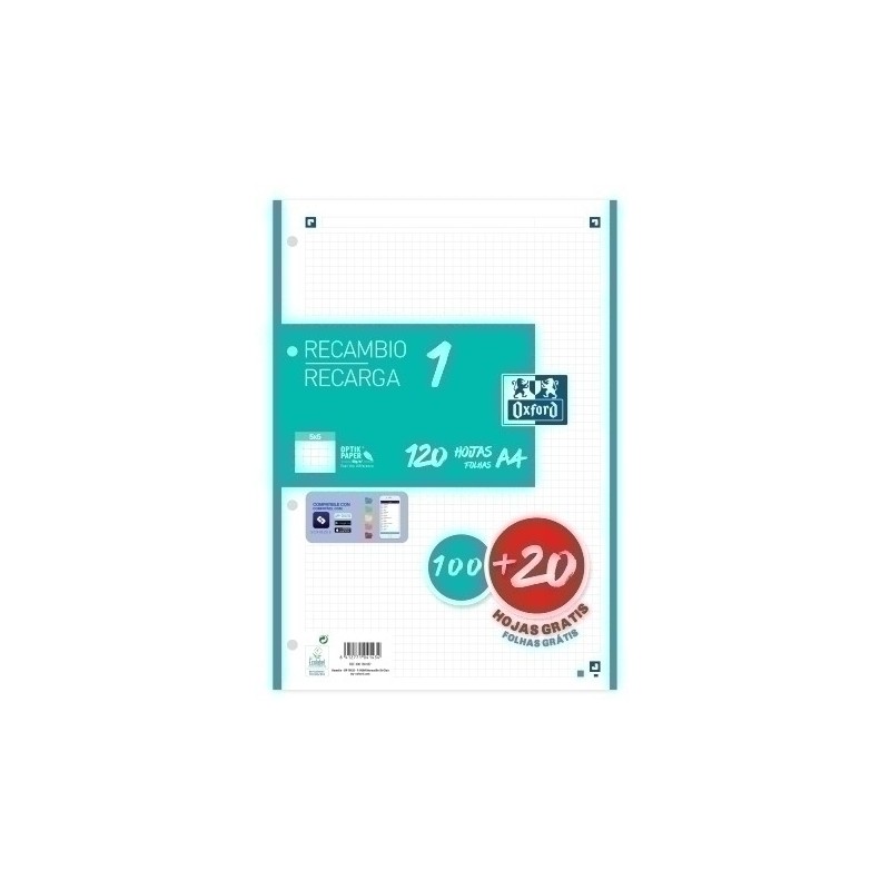 400158057-RECAMBIO OXF. A4 100h 4 TAL. CD.5 ICE precio por 1 unidades