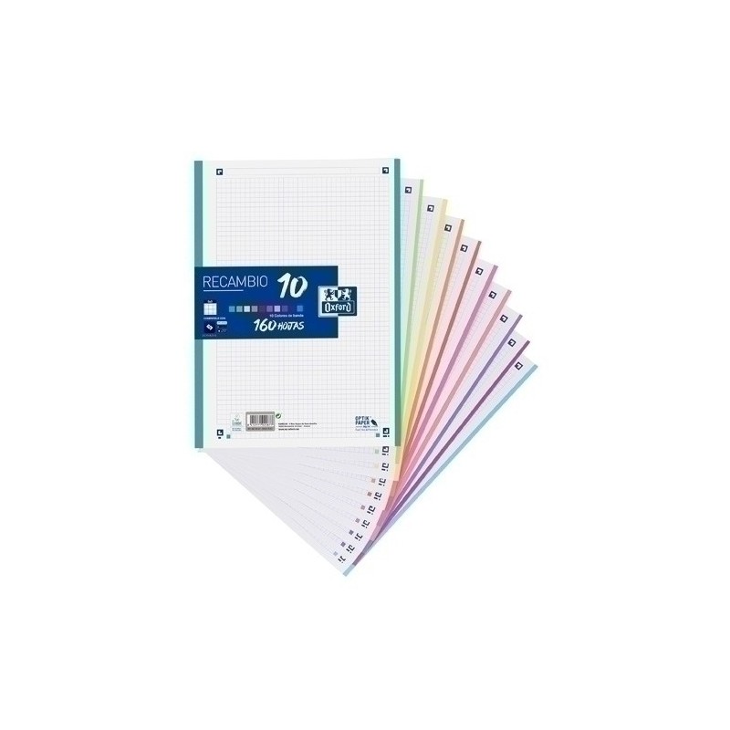 400106627-RECAMBIO OXF. COLOR 10 A4 160h 4 TAL. CD precio por 15 unidades