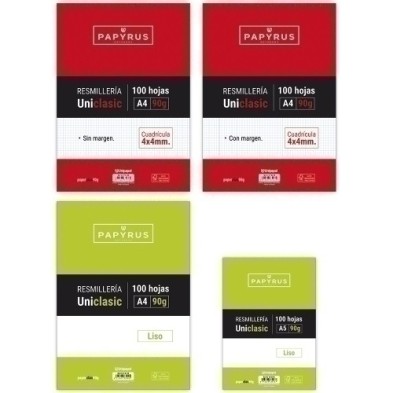 53390200-PAPEL PAPYRUS UNICLASIC A4 100h CD.4 C/M precio por 24 unidades