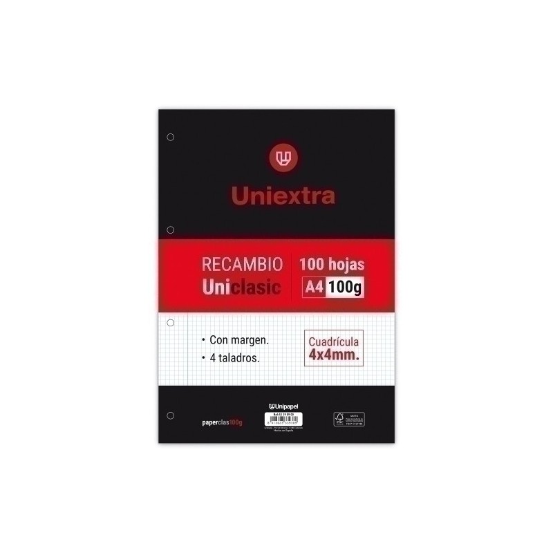 53390900-REC. UNIEXTRA UNICLASIC A4 100h CD4 C/M precio por 21 unidades