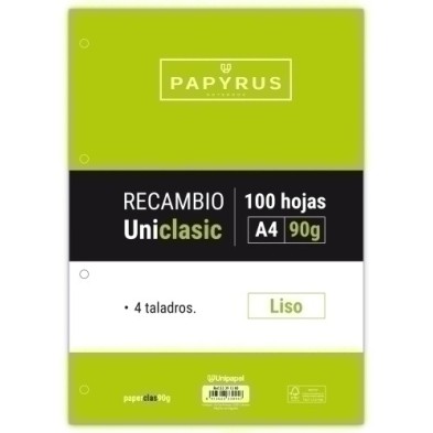 53391300-RECAMBIO PAPYRUS A4 100h 4 TAL.LISO precio por 24 unidades
