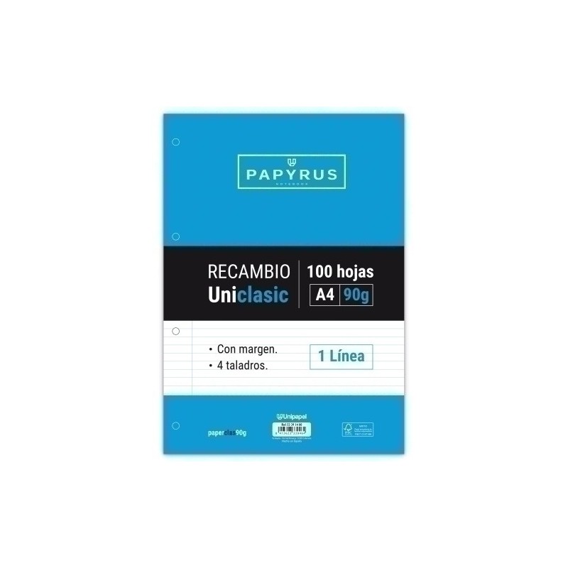 53391400-RECAMBIO PAPYRUS A4 100h 4 TAL.HZ C/M precio por 24 unidades
