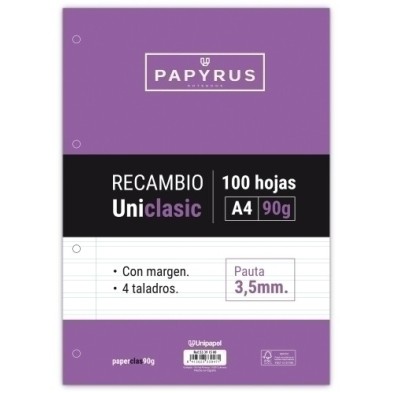53391500-RECAMBIO PAPYRUS A4 100h 4 TAL.P3.5 C/M precio por 24 unidades