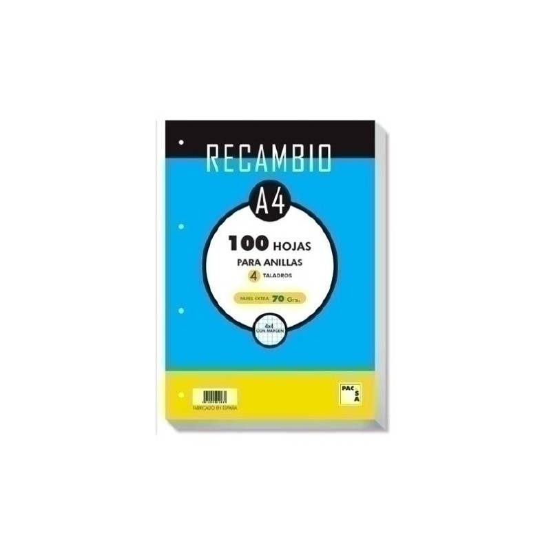 21231-RECAMBIO PACSA A4 100h 4 TAL. CD.4 precio por 1 unidades