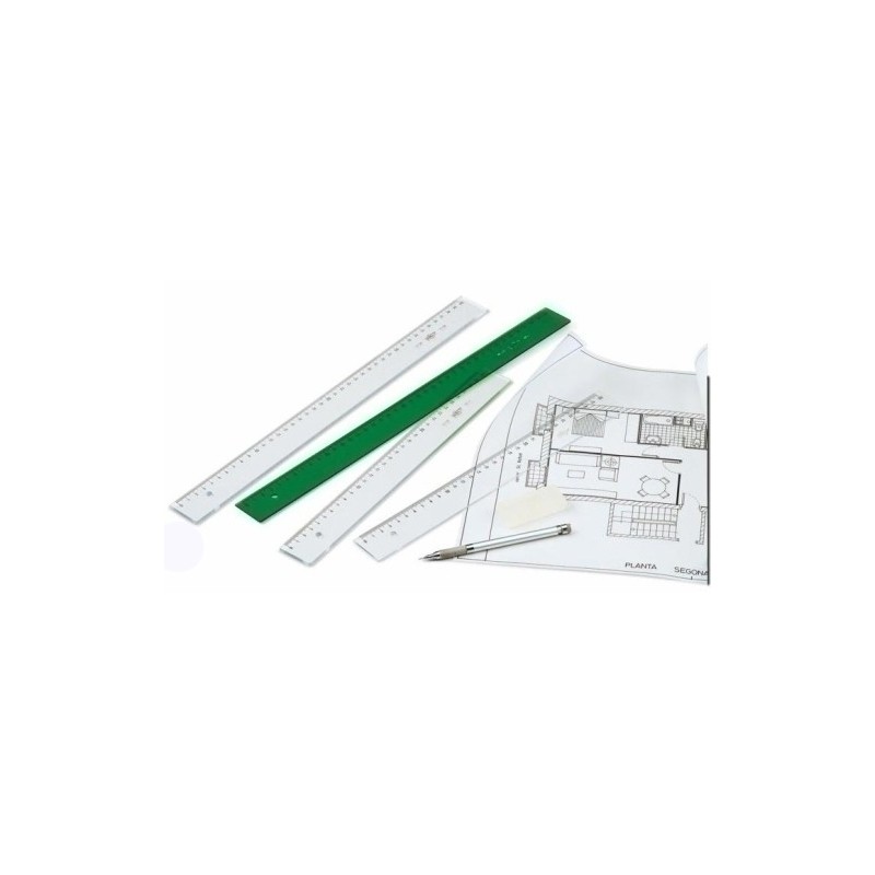 108-40T-REGLAS GRADUADA S/BISEL TRANSP 40 CMS precio por 6 unidades