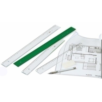108-40T-REGLAS GRADUADA S/BISEL TRANSP 40 CMS precio por 6 unidades
