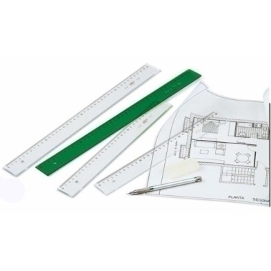 106-50T-REGLAS GRADUADA S/BISEL TRANSP 50 CMS precio por 10 unidades