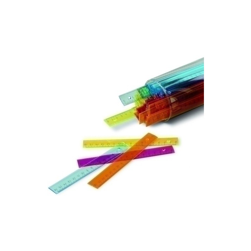 816-19-REGLAS FAIBO PLASTICO FLUOR 16cm B/100 precio por 1 unidades