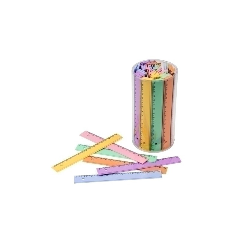 816-30-REGLAS FAIBO PLASTICO PASTEL 16cm B/100 precio por 1 unidades