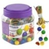 31730-BOTE DE 100 BOLAS ENSARTABLES + CORDONES precio por 1 unidades