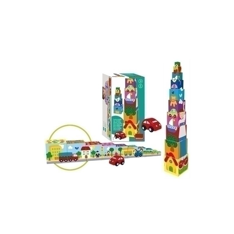 55202-JUEGO EDUC. GOULA CUBOS APILABLES COCHE precio por 1 unidades