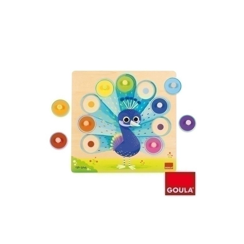 453060-PUZZLE GOULA PAVO REAL 9 PIEZAS precio por 1 unidades