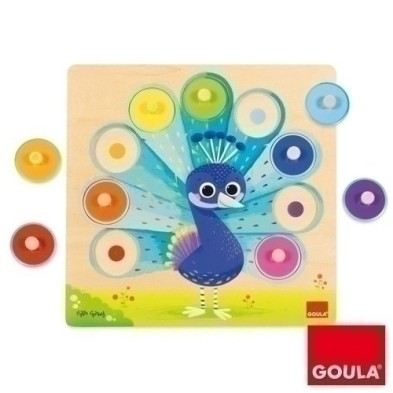 453060-PUZZLE GOULA PAVO REAL 9 PIEZAS precio por 1 unidades