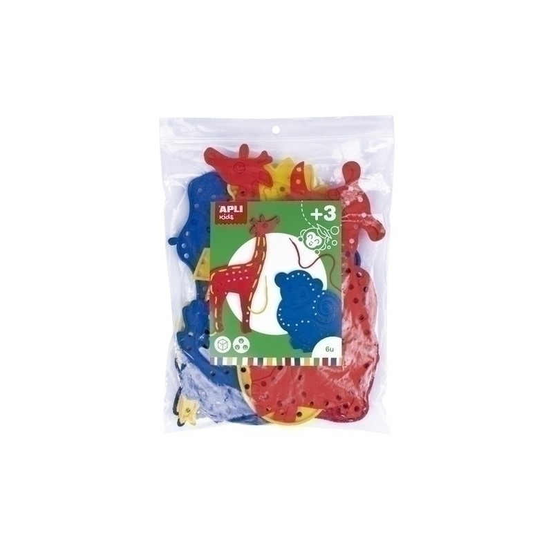 17476-JUEGO EDUC. APLI COSEDORES ANIMALES 6 UD precio por 1 unidades