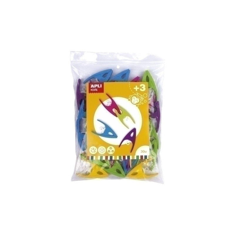 17491-JUEGO EDUC. APLI PINZAS DE PLASTICO 30 U precio por 1 unidades