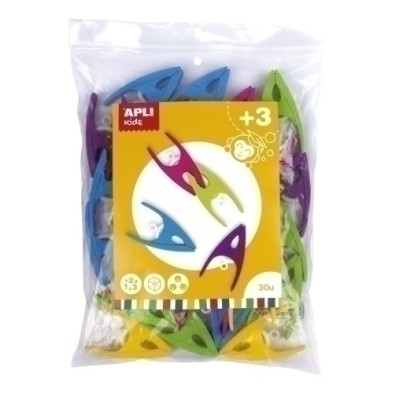 17491-JUEGO EDUC. APLI PINZAS DE PLASTICO 30 U precio por 1 unidades