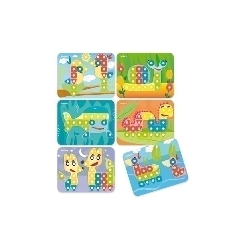 95023-JUEGO MINILAND SUPERPEGS ANIMALES P/6 precio por 1 unidades
