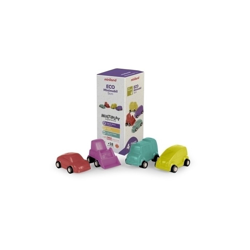 32253-JUEGO MINILAND MINIMOBIL 9 CM 4 PZ precio por 1 unidades