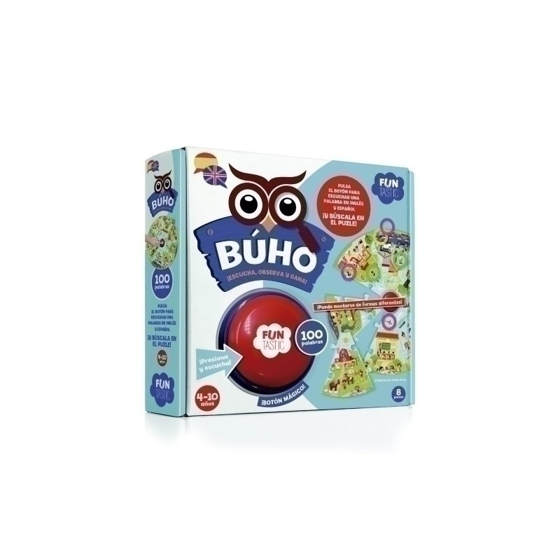 FUN008-JGO.IMAGILAND BUHO PUZLE BOTON 100 PAL. precio por 1 unidades