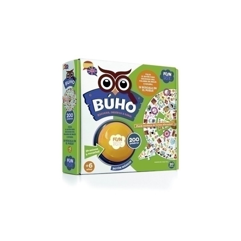FUN009-JGO.IMAGILAND BUHO PUZLE BOTON 200 PAL. precio por 1 unidades