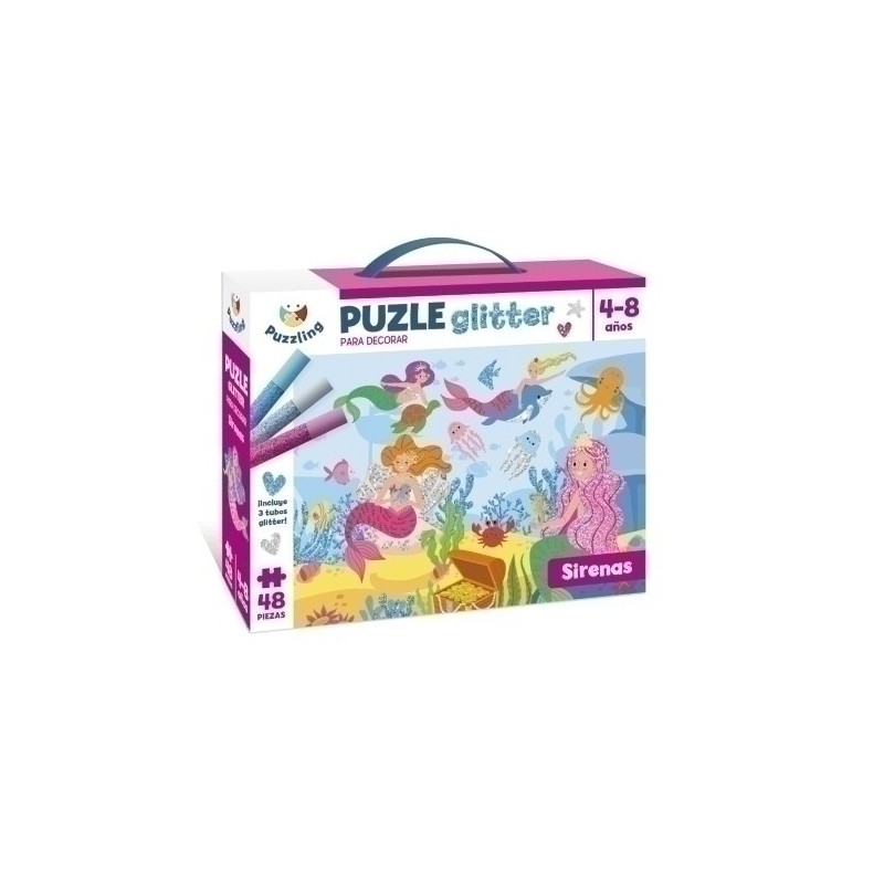 PUM003-JGO.IMAGILAND PUZLE GLITTER SIRENAS precio por 1 unidades