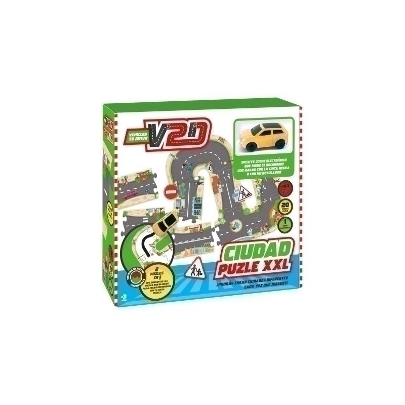 V2D003-JGO.IMAGILAND PUZLE XXL LA CIUDAD c/COCH precio por 1 unidades