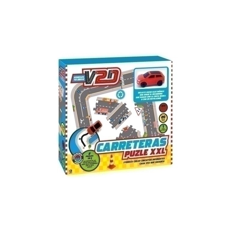 V2D004-JGO.IMAGILAND PUZLE XXL CARRETERA c/COCH precio por 1 unidades