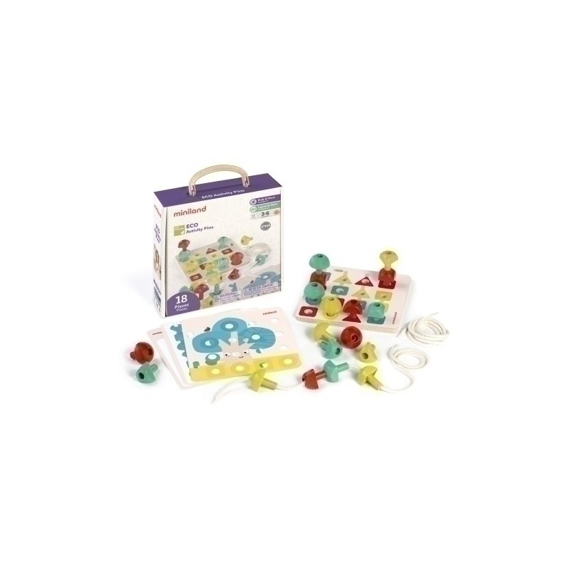 32256-JUEGO ED.MINILAND ECO ACTIVITY PINS(3-6) precio por 1 unidades