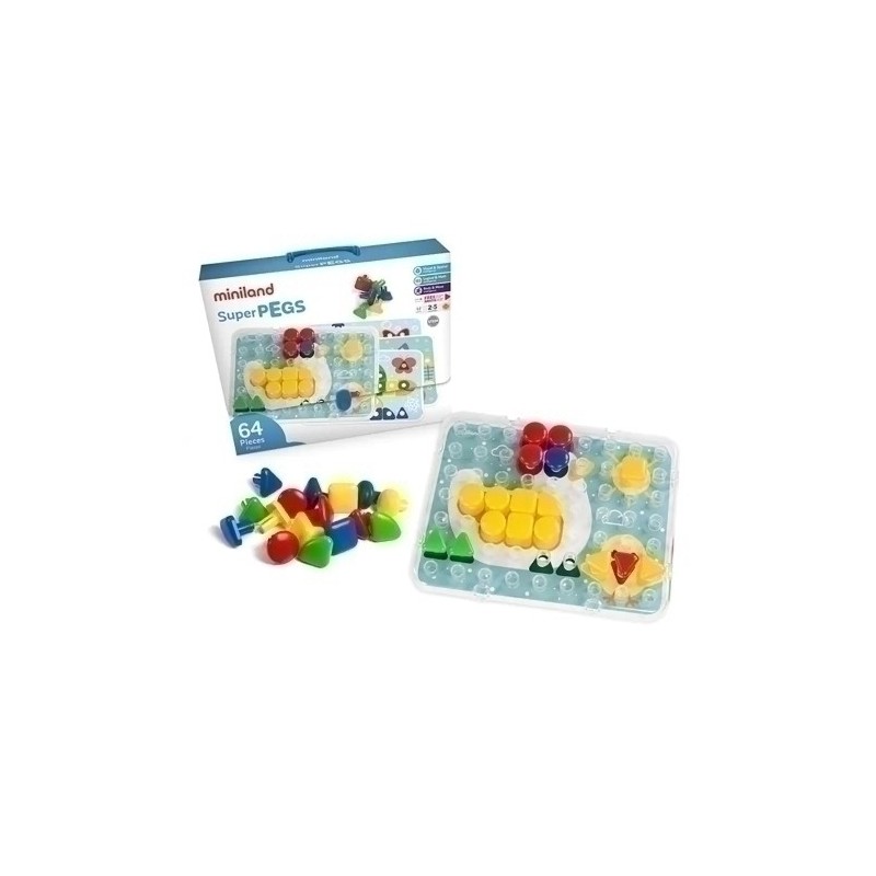 95080-JUEGO ED.MINILAND SUPERPEGS (64 PZS) (2- precio por 1 unidades