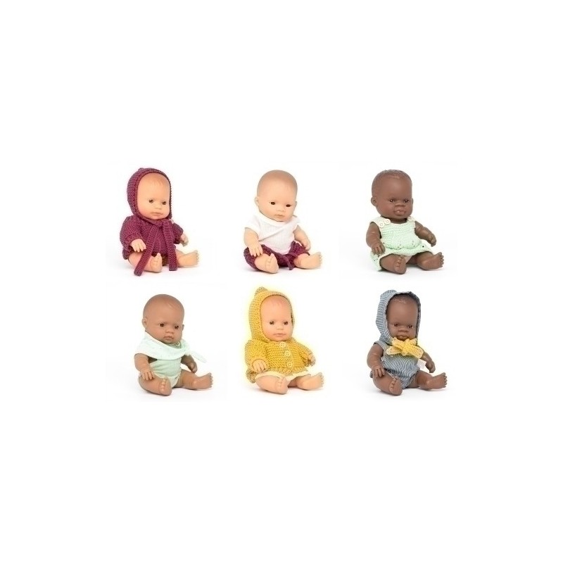 31347-JUEGO ED.MINILAND MUÑECOS C/ROPA SET 6 precio por 1 unidades