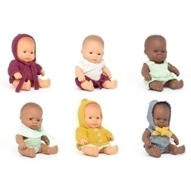 31347-JUEGO ED.MINILAND MUÑECOS C/ROPA SET 6 precio por 1 unidades